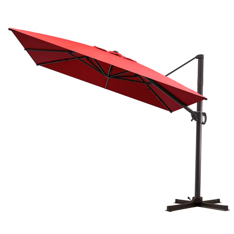 9 FT x 10.5 FT Outdoor Patio Umbrella Cantilever-Offset Umbrella with No Base