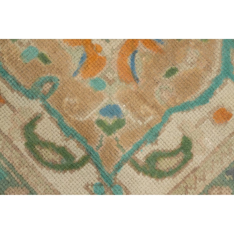 Hand Knotted Oriental 100% Wool Carpet Traditional Floral Peach Tabriz Area Rug - 12' 6'' X 9' 6''