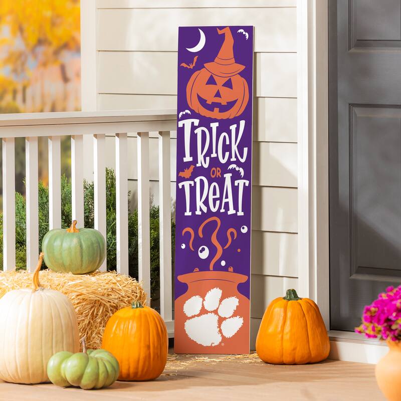 47" Double Sided Seasonal Porch Leaner, Clemson University - 47" x 11.25" - Halloween