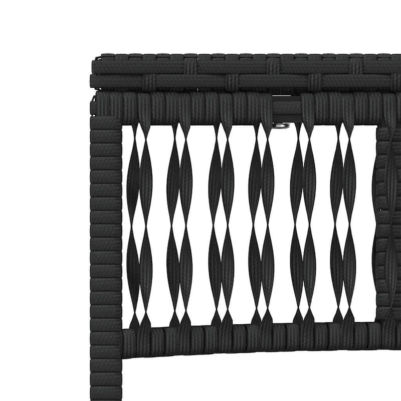 vidaXL Sun Loungers with Table Chaise Lounge 2 Pcs Poly Rattan Brown/Gray/Black