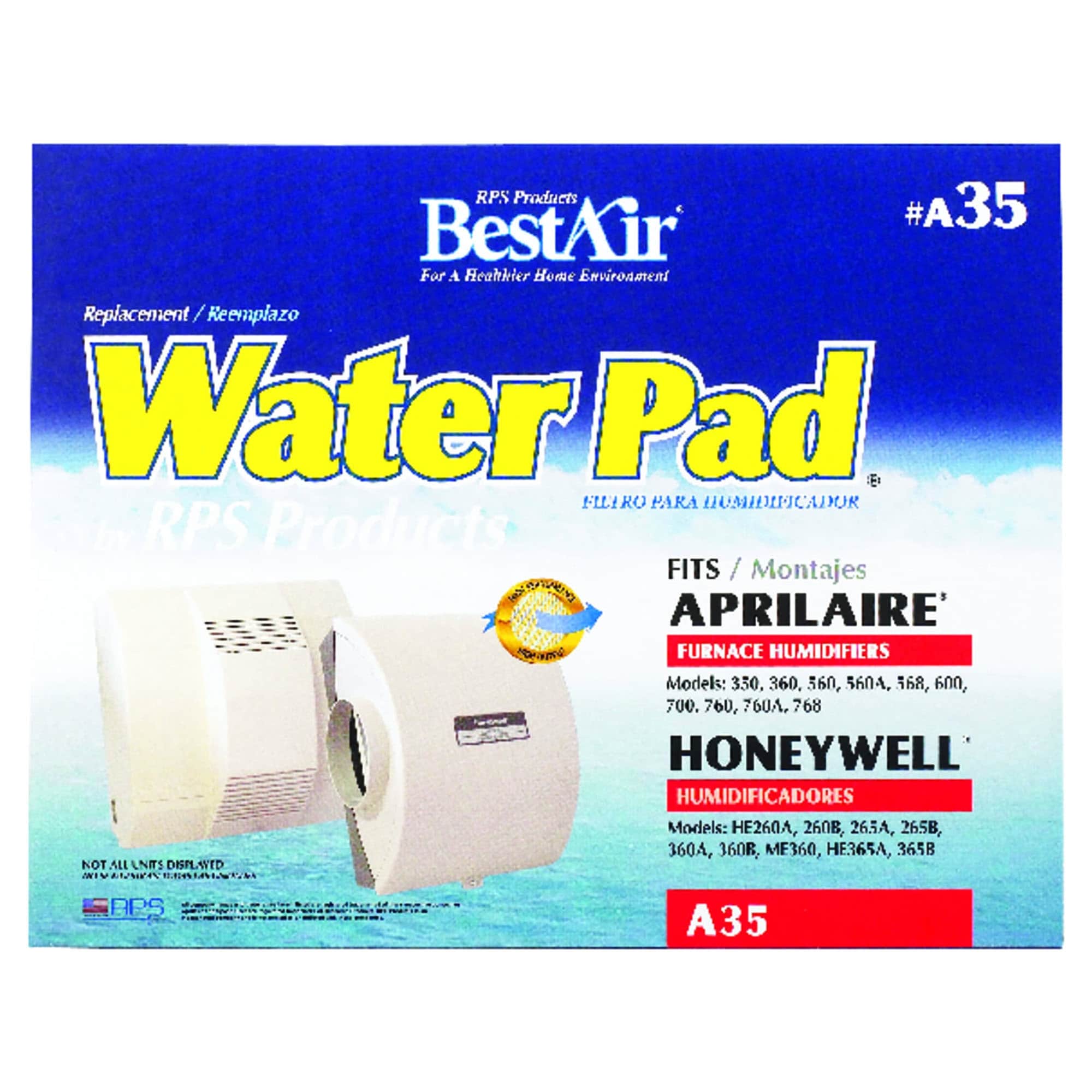BestAir Replacement Water Pad For Aprilaire 350, 360, 560A, 568, 600, 700, 760A, 768; Honeywell He26