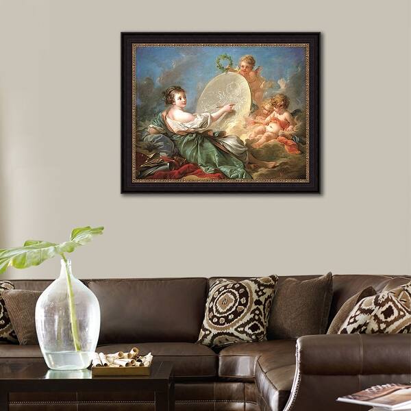 Lienzo Tela Alegoria De La Pintura By Francois Boucher Giclee Print Oil Painting Black Frame Size 36 X 29 Overstock 32101750
