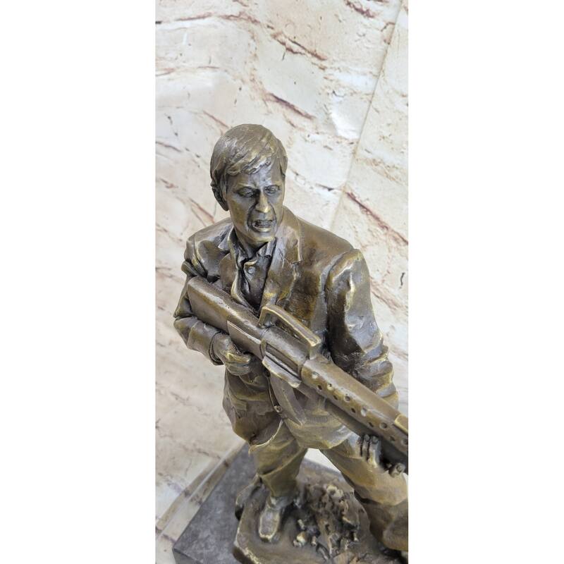 Al Pacino Scarface Say Hello To My Little Friend Bronze Statue Sculpture Figure Signed Art 14 Inches X 8 Inches