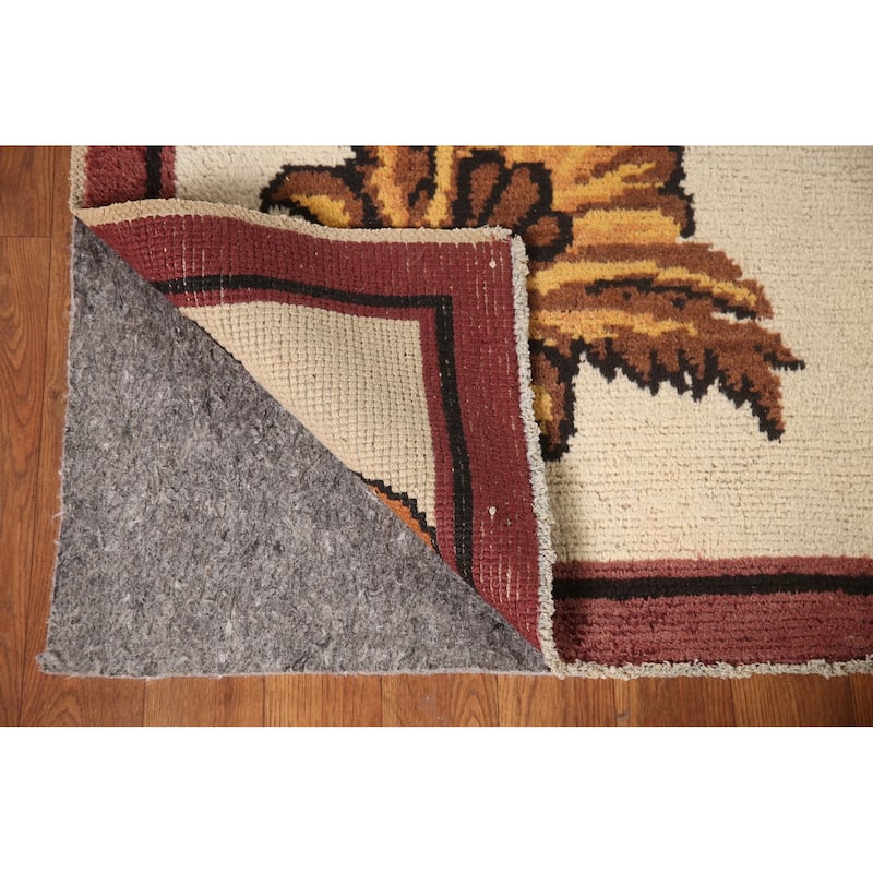 Aubusson Oriental Area Rug Handmade Wool Carpet - 8'2"x 9'2"