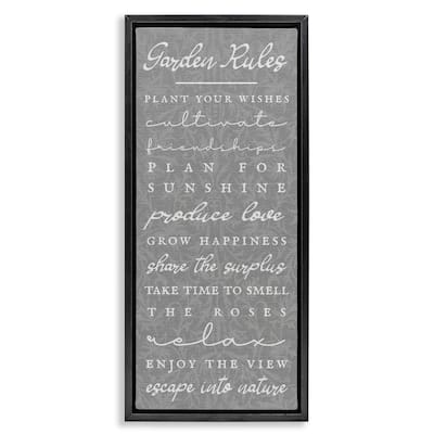 Stupell Comforting Garden Rules Framed Floater Canvas Wall Art Design By Lil' Rue
