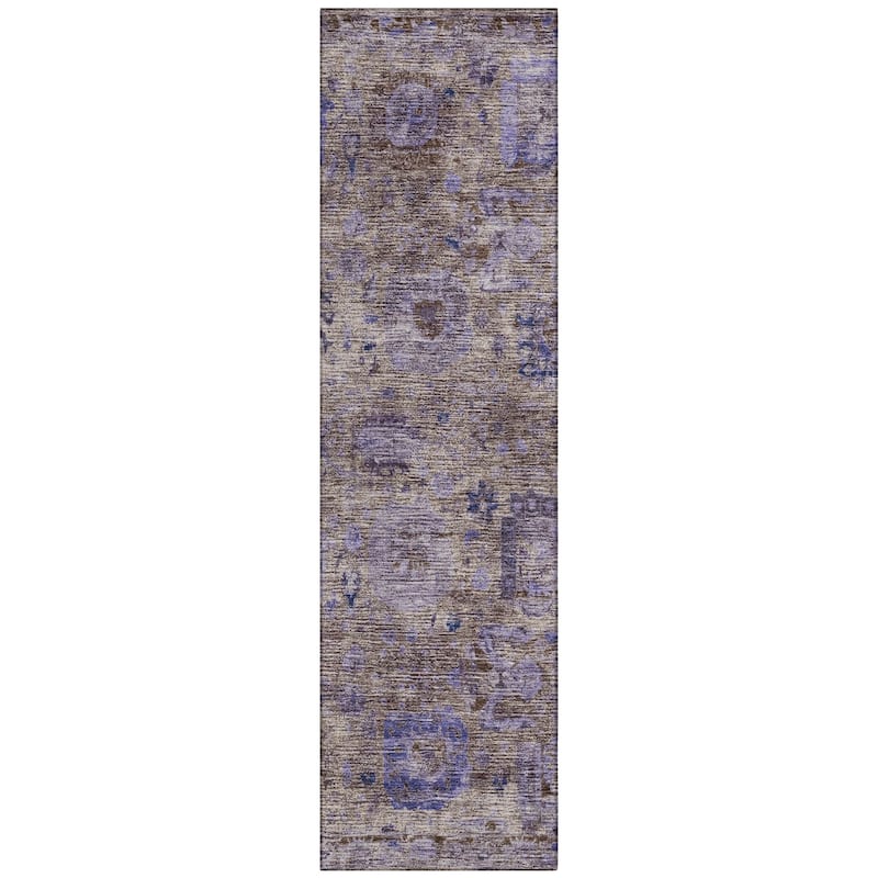 Machine Washable Indoor/ Outdoor Vintage Traditional Chantille Rug