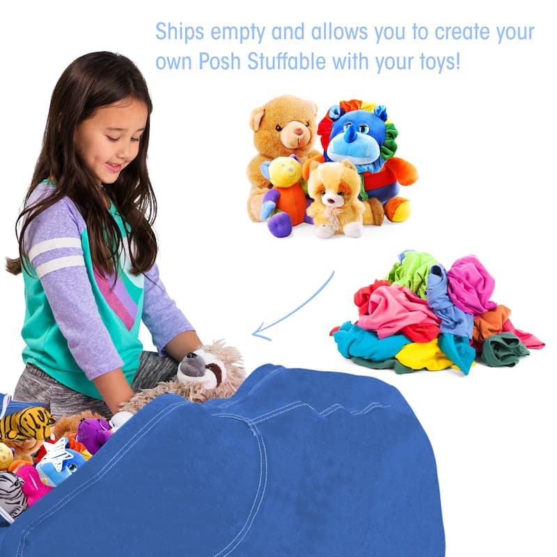 Kids' Stuffed Animal Storage Bean Bag Chair Cover or Toy Organizer