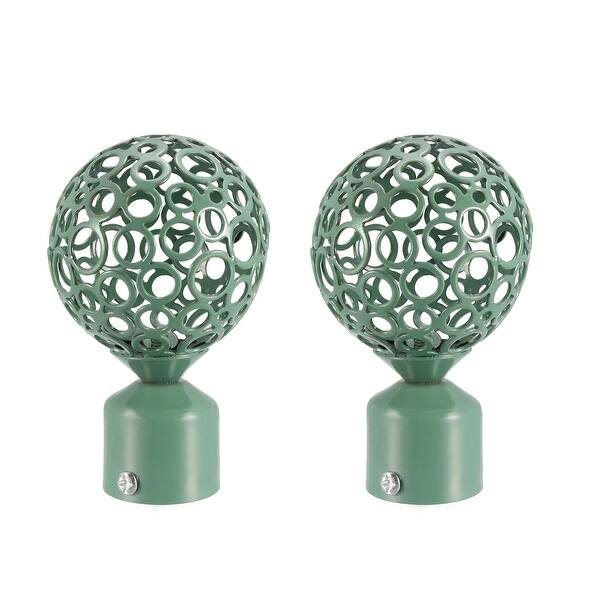 Shop Curtain Rod Finials Iron Ball Cap For 28mm Drapery Pole Green