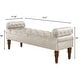 preview thumbnail 6 of 23, Velvet Long Bed Bench for Bedroom,Upholstered Window Bench with Tufted Button,Entryway Bench,Bolster Bench for Living Room