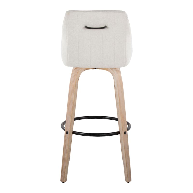 The Gray Barn Hadley 30" Fixed-Height Bar Stool with Bent Wood Legs & Round Footrest (Set of 2)