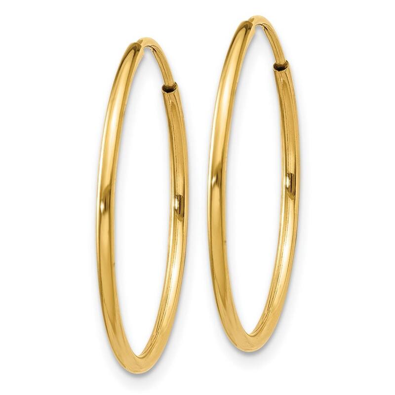 Curata 14k Yellow Gold Polished 1.25x25mm Endless Hoop Earrings
