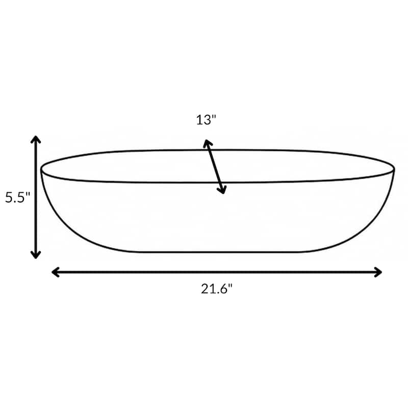 22 inch Evoluxe Matte White Solid Surface Round Oval Vessel Sink