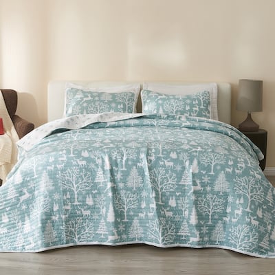 Premium Winter-Themed Microfiber Quilt Set with Shams