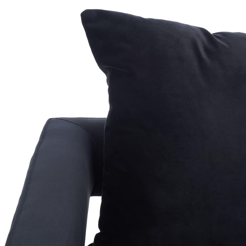 SAFAVIEH Couture Mithlesh Black Velvet Commercial Grade Club Chair - 31Wx29Dx33H