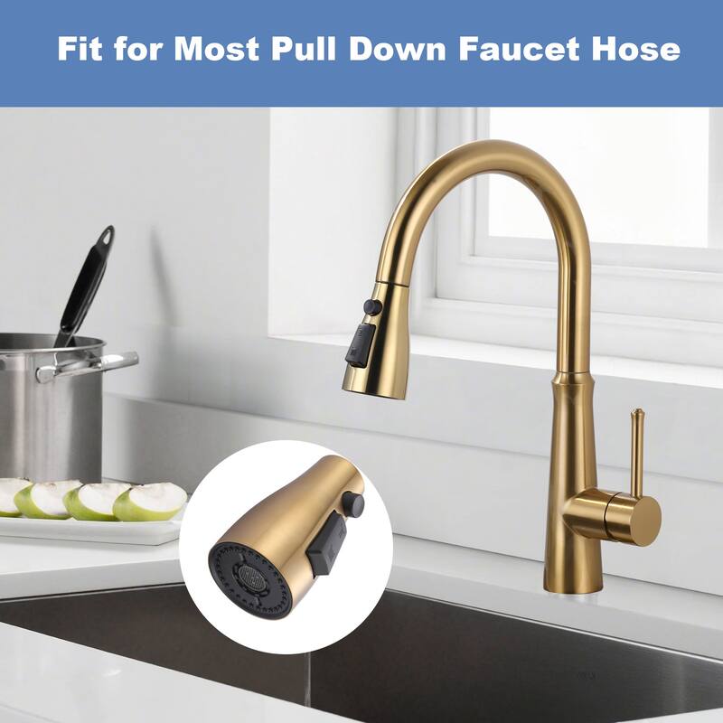 WOWOW 3-Function Pull Down Kitchen Faucets Spray Head with 9-Adapters