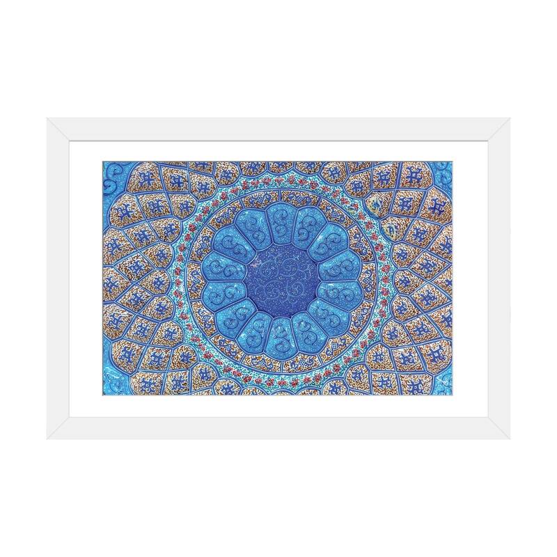 iCanvas "Ancient Arab Islamic Designs. Blue Pottery, Madaba, Jordan" by William Perry - White - 16x24x1
