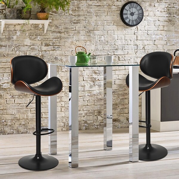 Costway 2-Piece Adjustable Height Barstool, 360-Degree Rotating