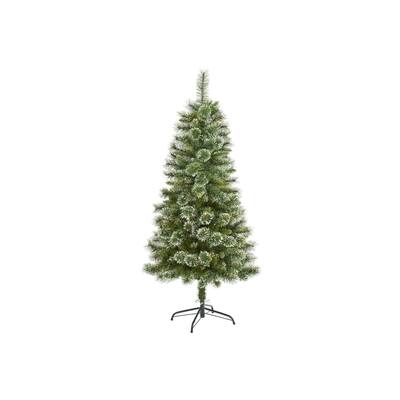 5ft. Slim Snow Tip Pine Artificial Christmas Tree with 298 Branches - Compact Seasonal Holiday X-Mas Tree