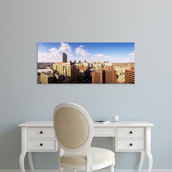 Easy Art Prints Panoramic Images's 'High angle view of a city, Albany, New York State, USA' Premium Canvas Art