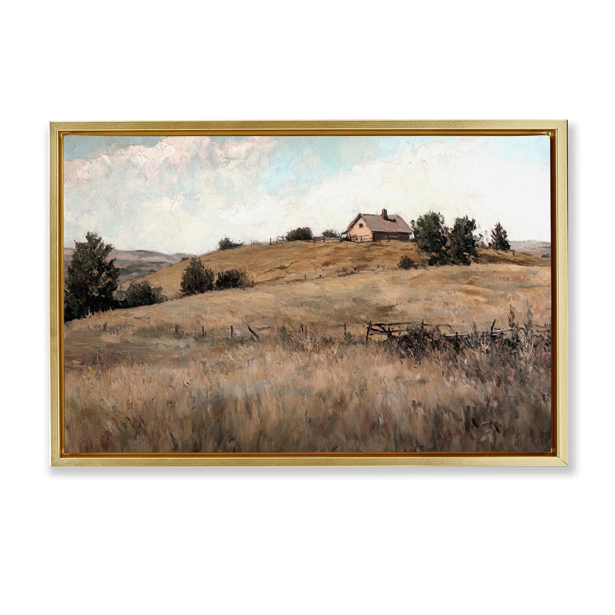 Stupell Western Landscape Rolling Hill Framed Floater Canvas Wall Art Design By Petal Prints Design
