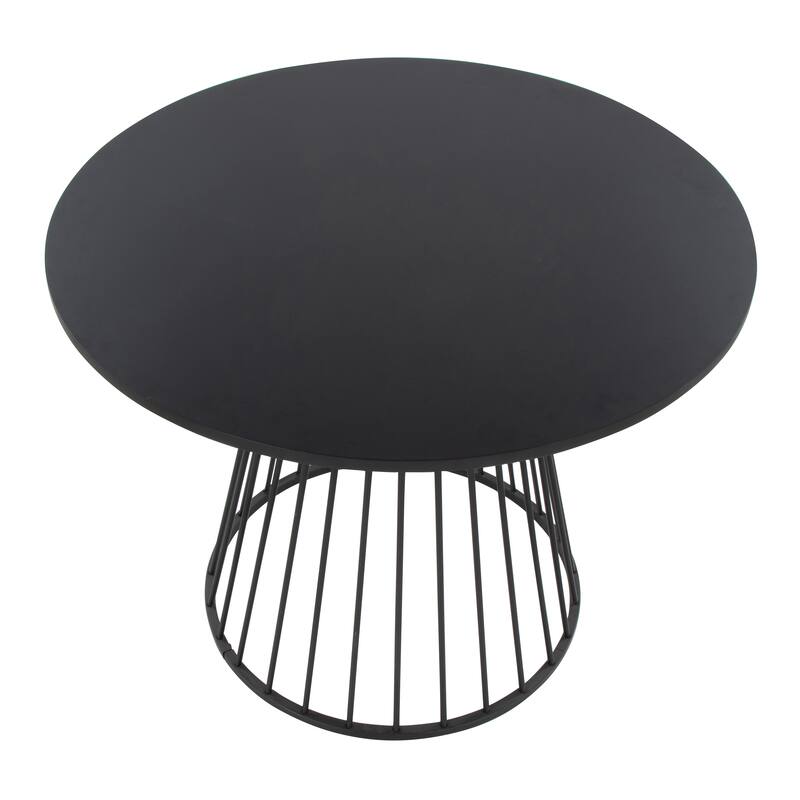 Silver Orchid Canary Pugo Round Dining Table with Pedestal Base
