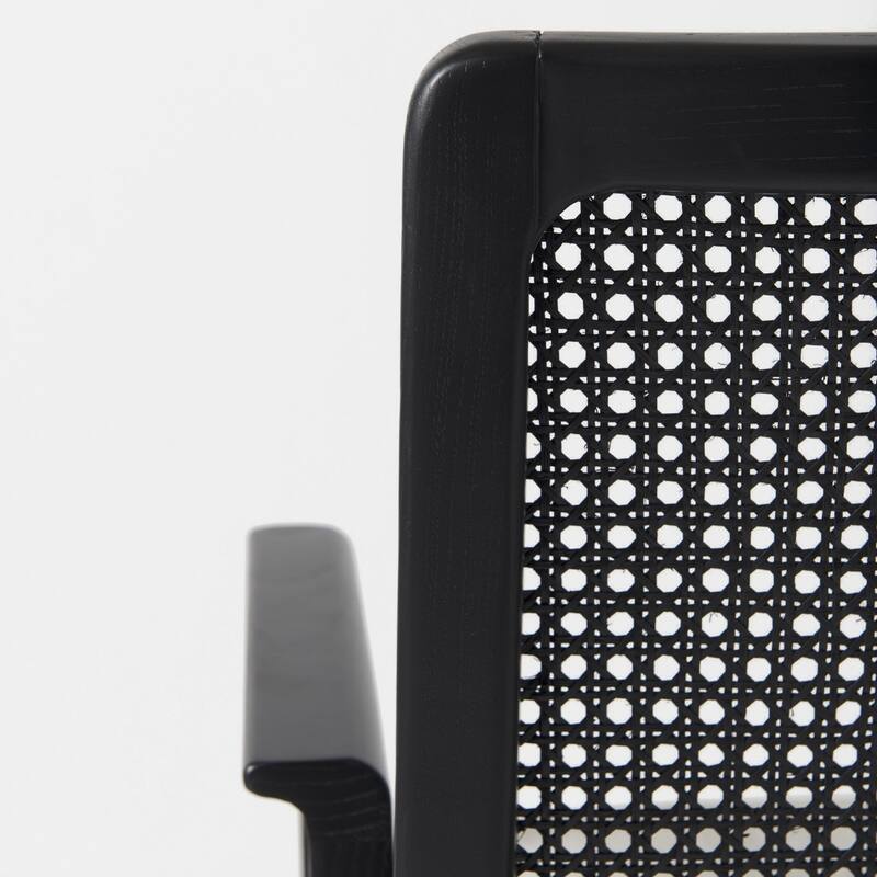 Rustic Cream Fabric Upholstered Dining Armchair for Living Room or Dining Room with Solid Wood Frame - 34”H x 24”W x 23”D