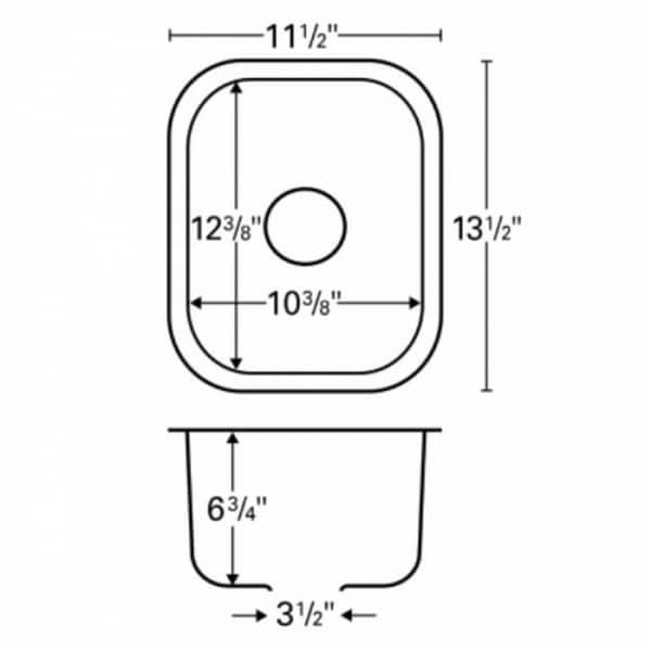 Karran 12" Undermount Stainless Steel Bar/Prep Sink
