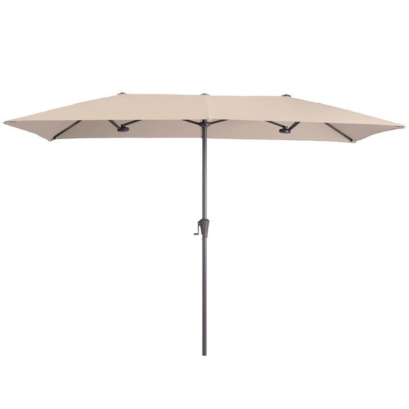 BONOSUKI 10 x 6.5Ft Double-Sided Patio Umbrella with Large Canopy Outdoor Table Umbrella for Garden and pool, Anthracite Gray