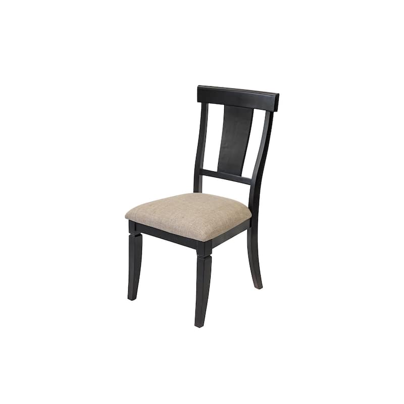 Traditional Wood Kitchen Extension Dining Table and Six Chairs, Black