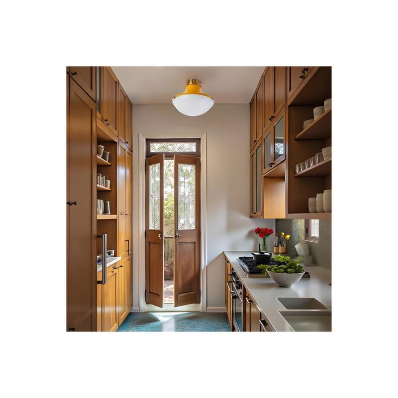 10 in.Collar Metal Round Bowl Flush Mount