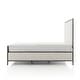 preview thumbnail 12 of 16, 247 Shop At Home Lalia Modern Beige Upholstered Hammered Metal Panel Bed