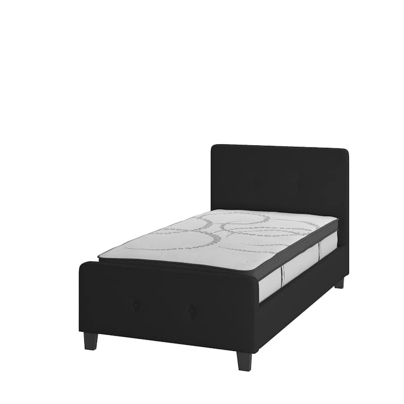 Tufted Platform Bed with 10 Inch Pocket Spring Mattress