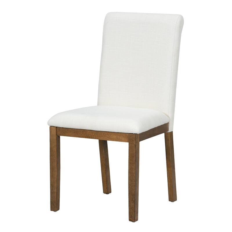 Farmhouse Style 6-Piece Extendable Dining Table Set with Removable Leaf and 4 Upholstered Chair and Bench