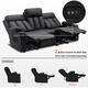 MCombo Electric Power Reclining Sofa with Heat & Massage, Faux Leather 6095/6075/6077