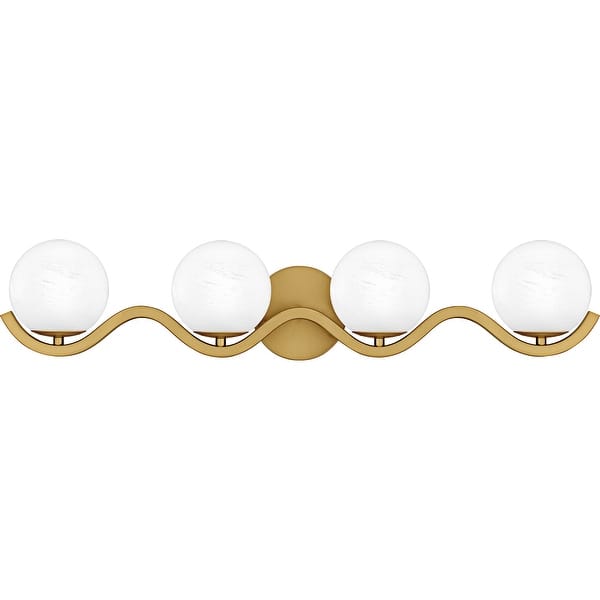 slide 2 of 8, Spherical 4-Light Aged Brass Bath Light