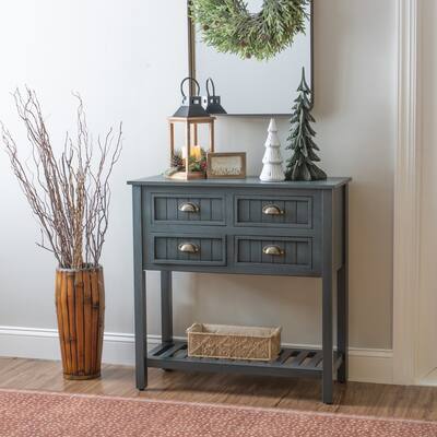 Crestway Navy Rustic Entryway Console Table