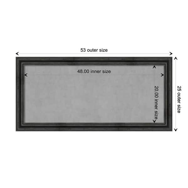 dimension image slide 3 of 17, Amanti Art Rustic Pine Black Framed Magnetic Board
