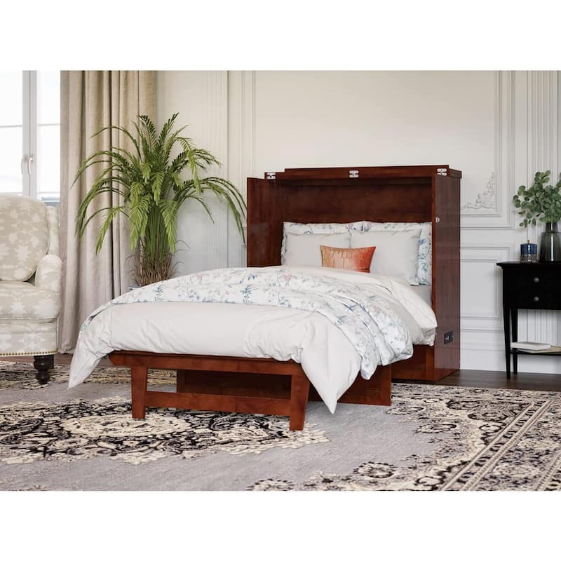 Twin XL Murphy Bed Chest - Solid Wood Storage Bed - Space Saving Design - Furniture