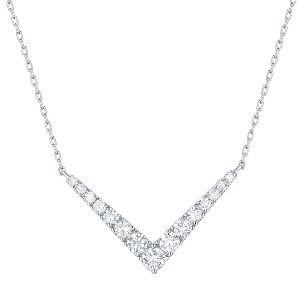 Smiling Rocks 0.51Ct G-H/VS1 Lab Grown Diamond "V" Shaped Necklace