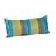 preview thumbnail 35 of 43, Sunbrella 22 x 9 striped lumbar pillow Astoria Lagoon