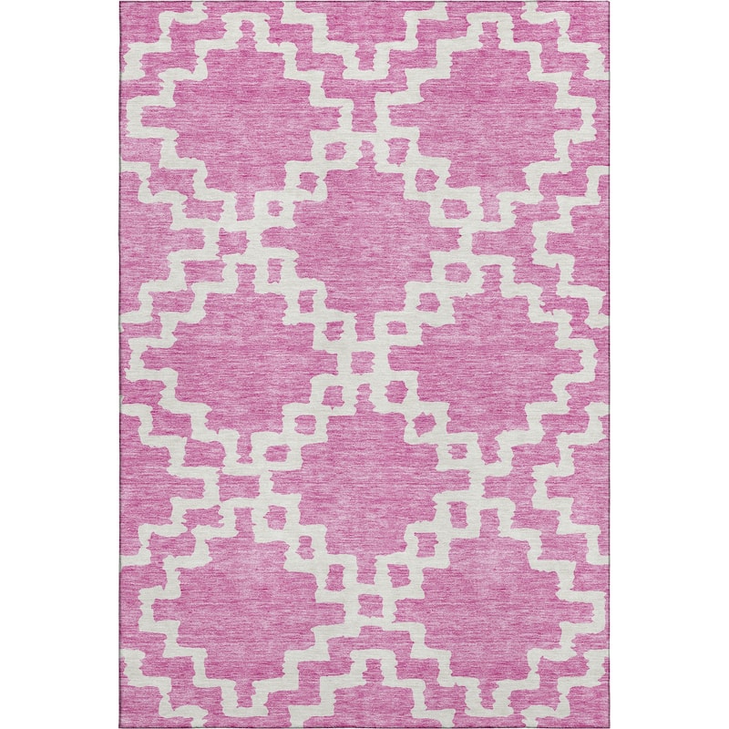 Premium Washable Super Soft Geo Trellis Mayfield Rug