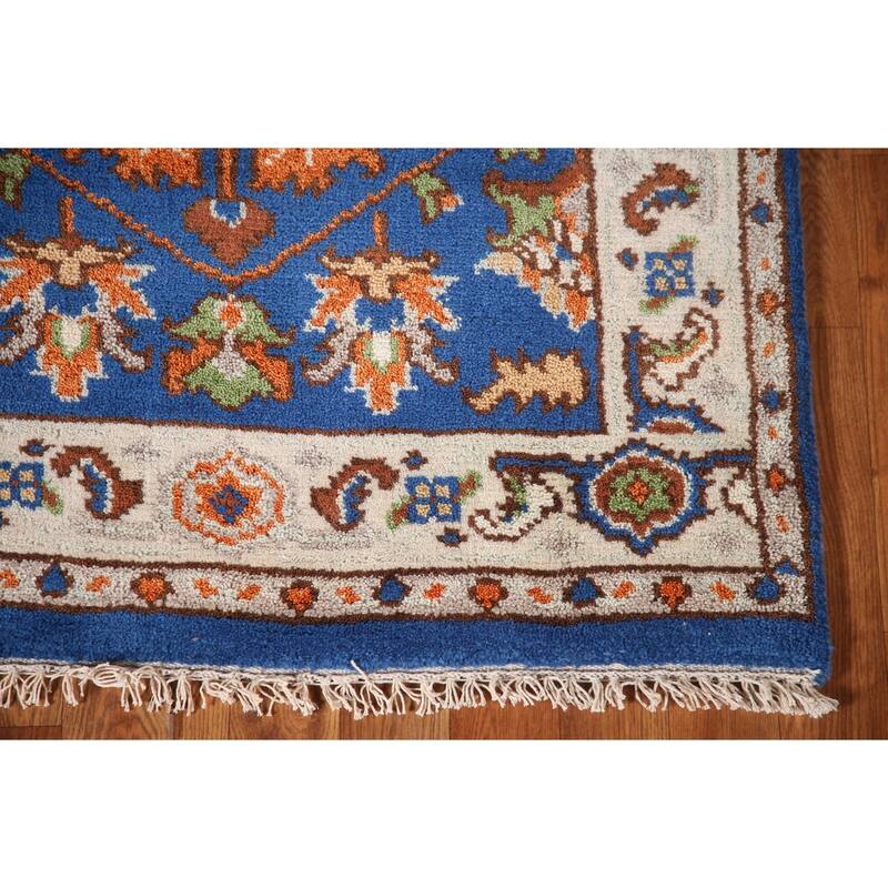 Blue Oushak Oriental Area Rug Hand-knotted Wool Carpet - 3'1"x 5'0"