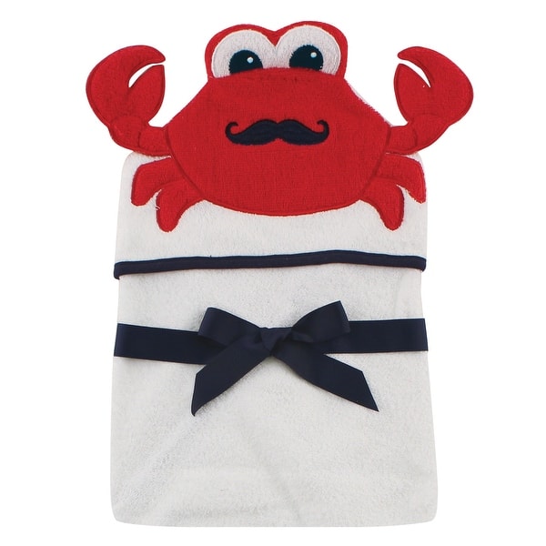 slide 1 of 1, Hudson Baby Infant Boy Cotton Animal Face Hooded Towel, Mr Crab, One Size - Mr Crab - One Size One Size - Mr Crab