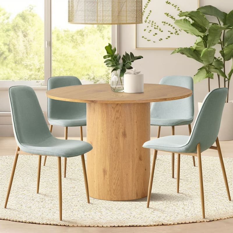 5-Piece Round Dining Table Sets - Turquoise