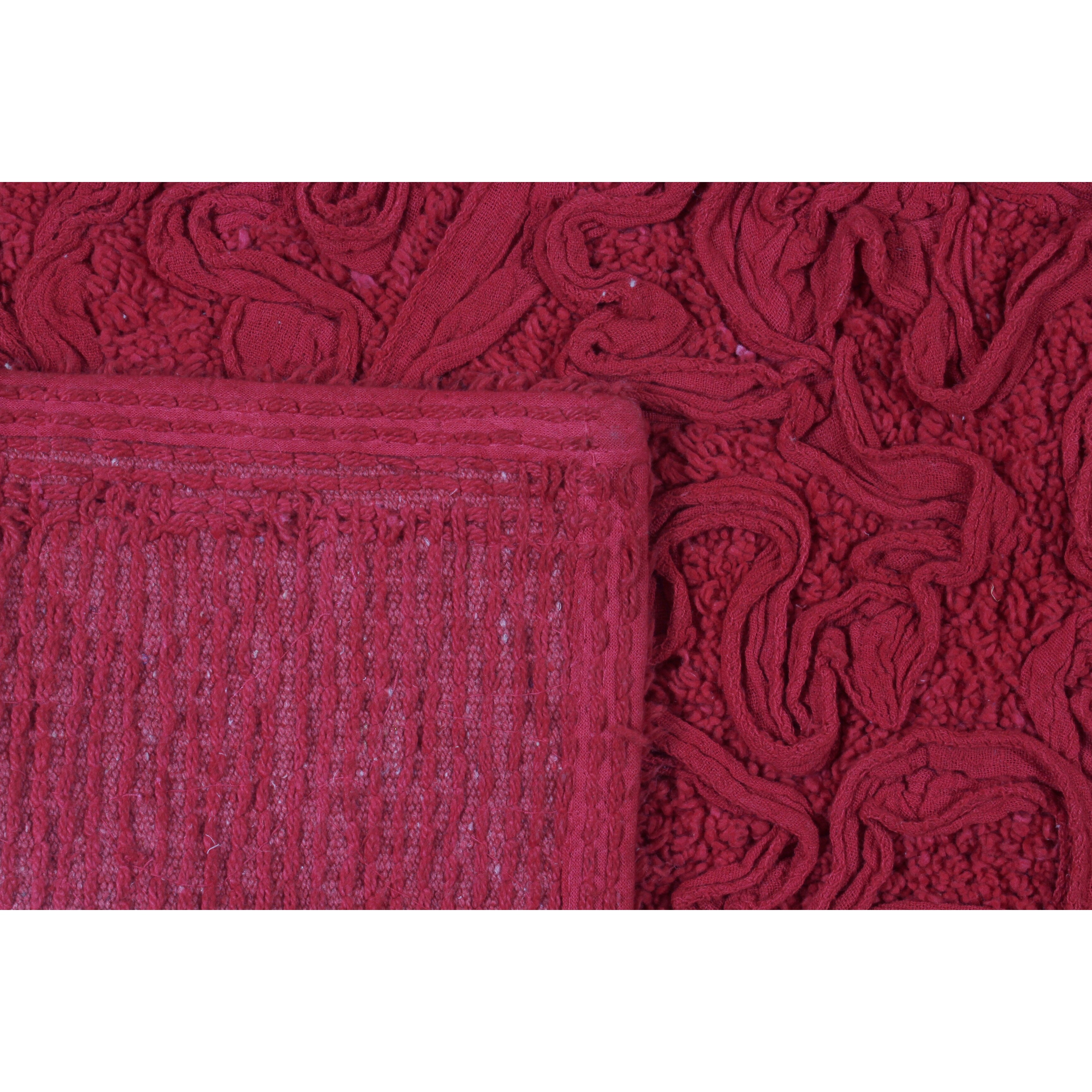 Bell Flower Collection 100% Cotton Non-Slip Bathroom Rug-image