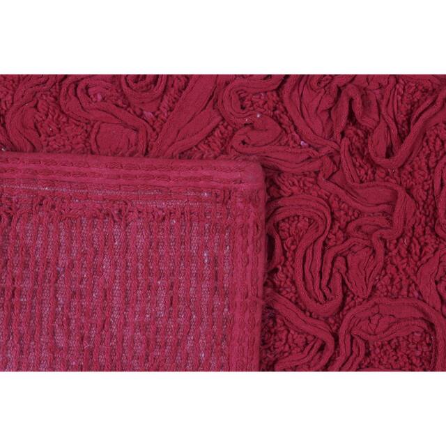 Home Weavers Bellflower Collection Absorbent Cotton Machine Washable Bath Rug 21"x34"