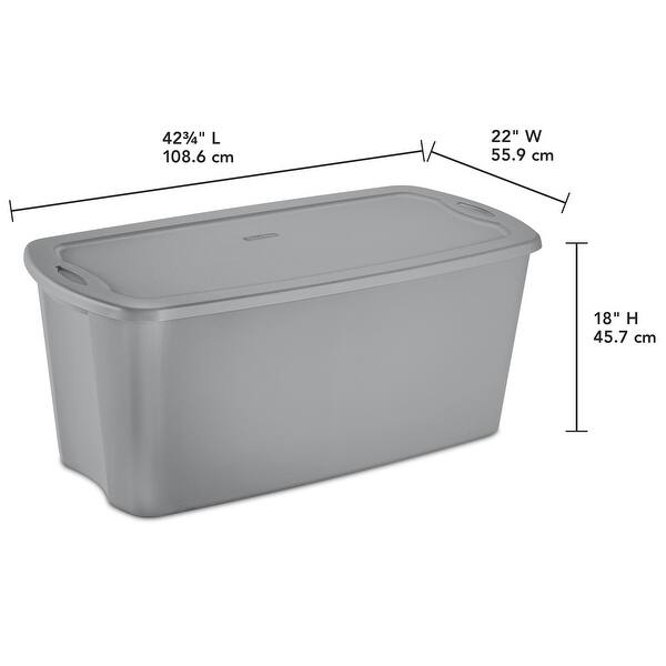 50 Gallon Tote Box Plastic, Titanium, Set of 4 Bed Bath & Beyond