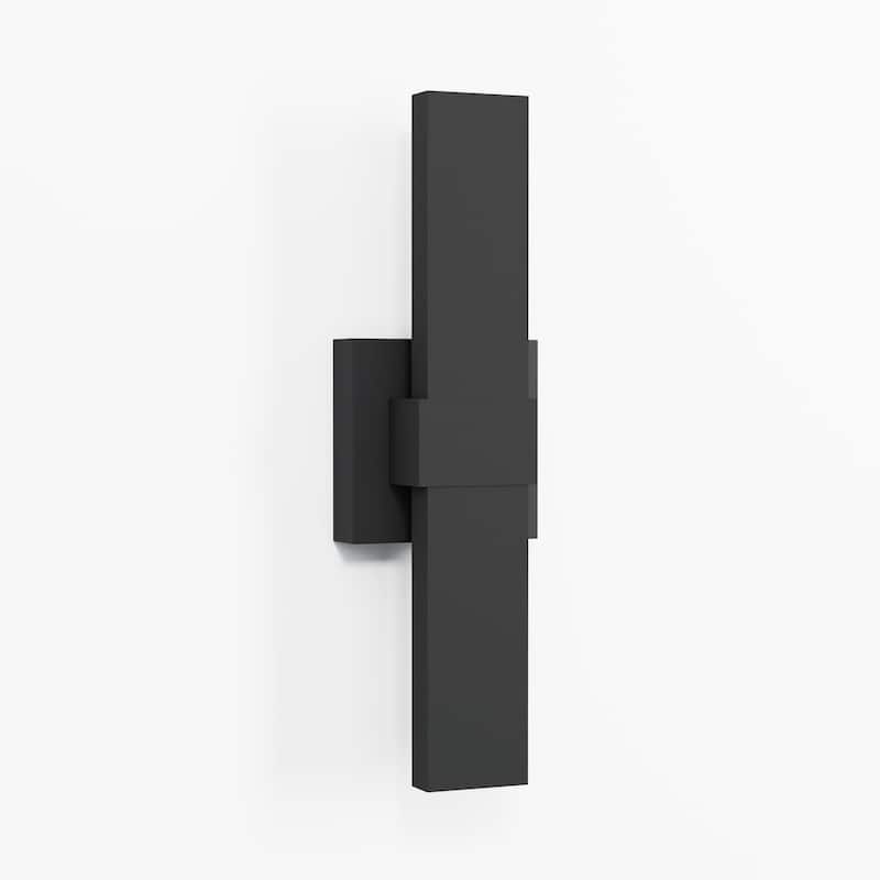 1-Light Black/White Aluminum LED Outdoor Wall Sconce
