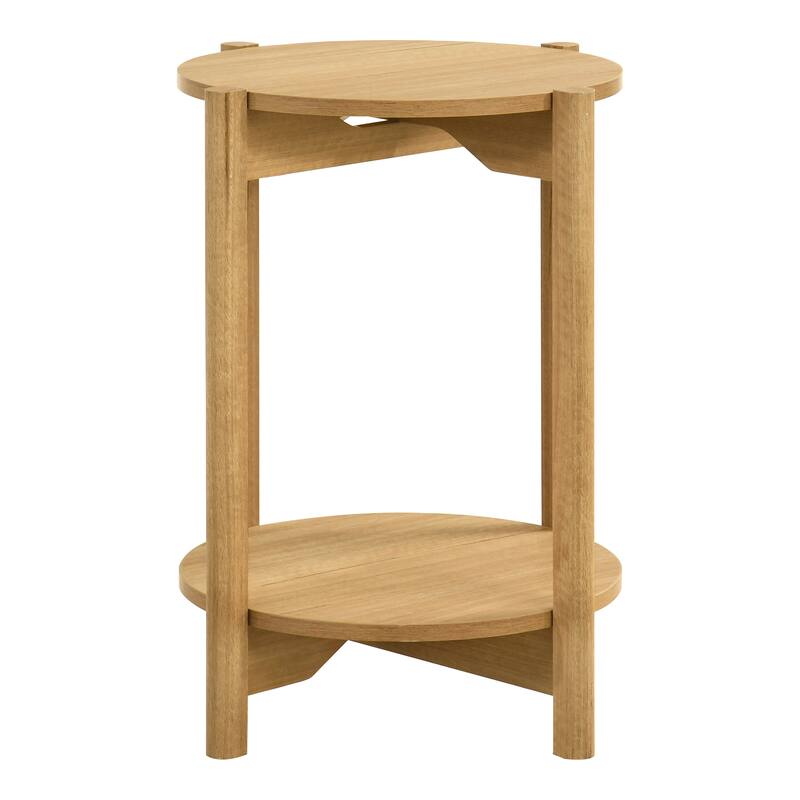 Furniture of America Rovion 2-Piece Round Wood Coffee Table Set with Open Bottom Shelf