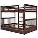 preview thumbnail 5 of 12, Modren Full over Full Wood Bunk Bed With Ladders and Two Storage Drawers,Solid Construction For Bedroom